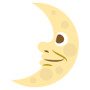 first quarter moon with face