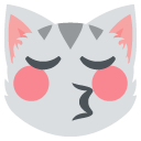 kissing cat face with closed eyes