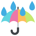 umbrella with rain drops